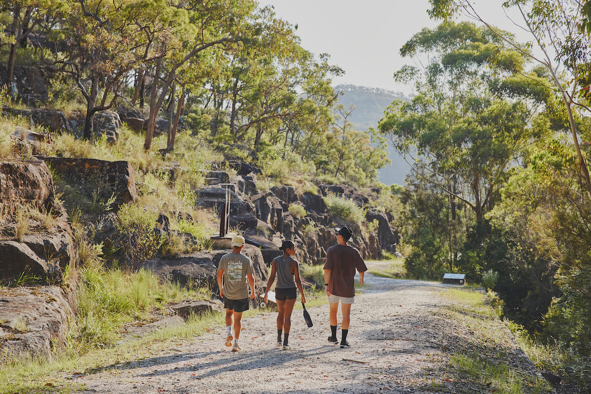 Three hikers on Great North Road