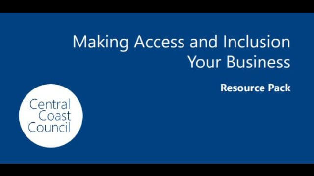 title page showing the council developed access and inclusion business resource kit for 2020