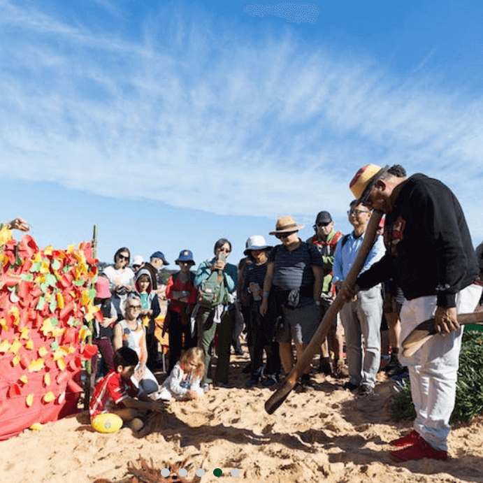 5 Lands Walk Credit Visit NSW Aboriginal playing digeridoo