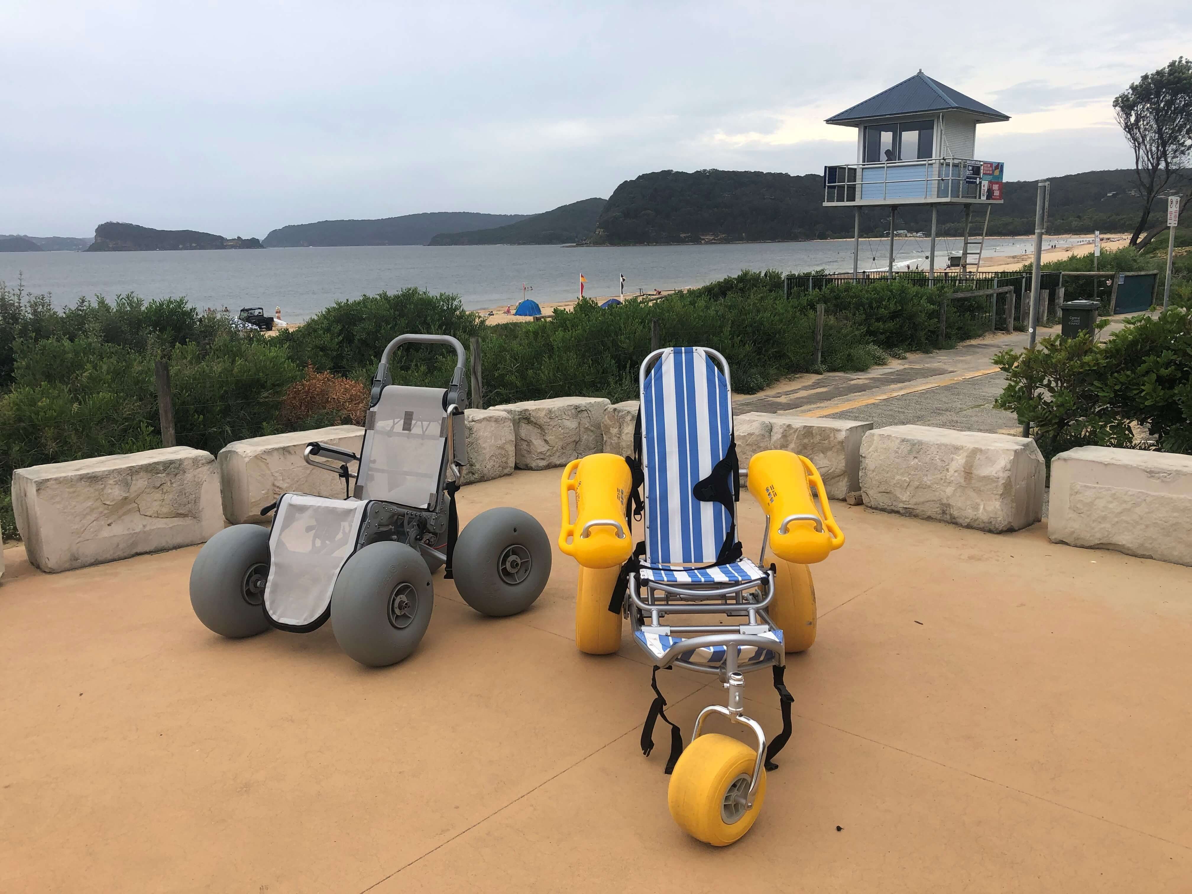 beach wheelchairs at Umina