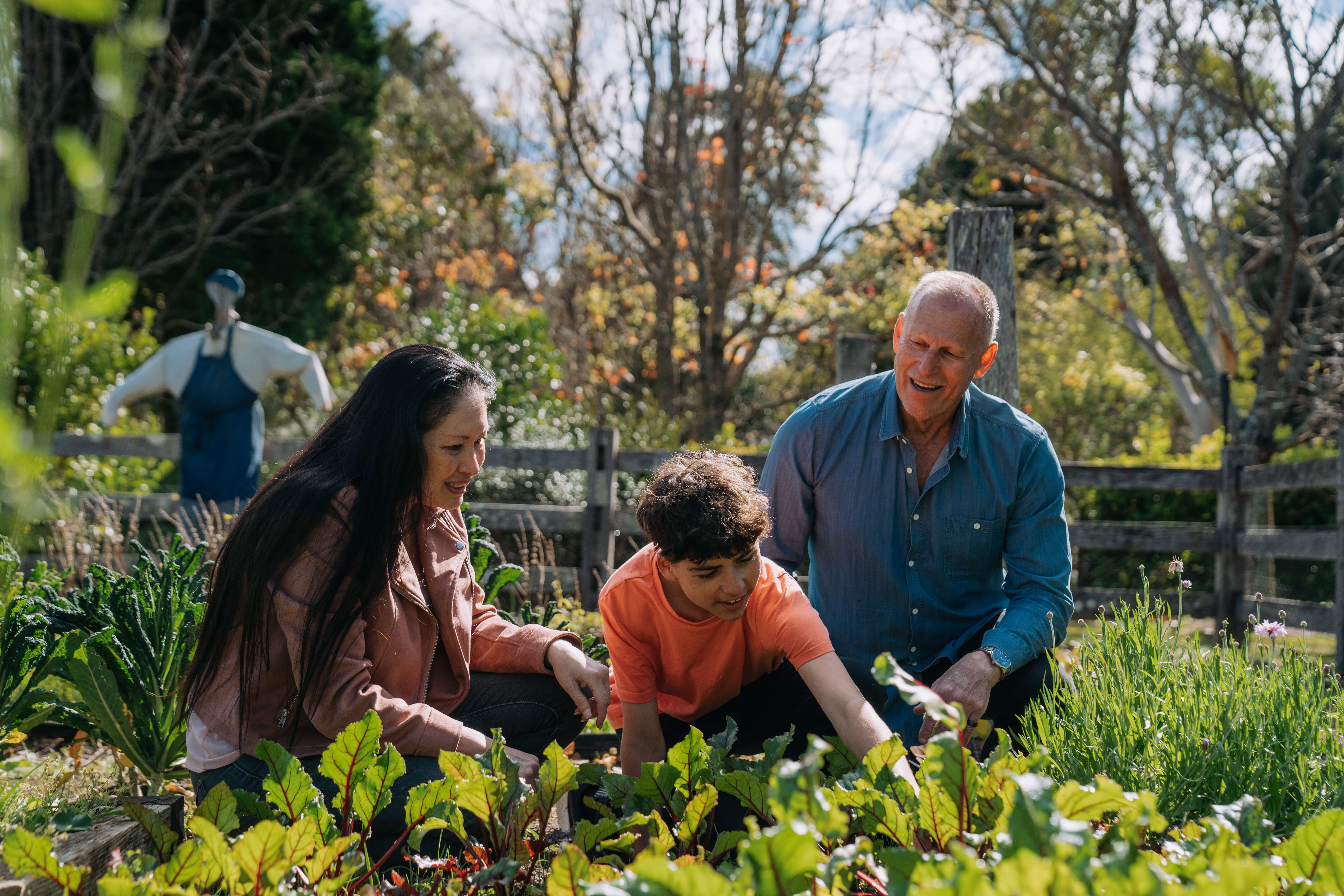 family enjoying garden tour