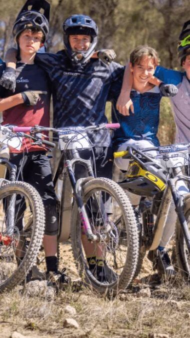 Group of young mountain bikes on Central Coast NSW