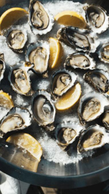 A plate of shucked oysters from Sydney Oyster Tours