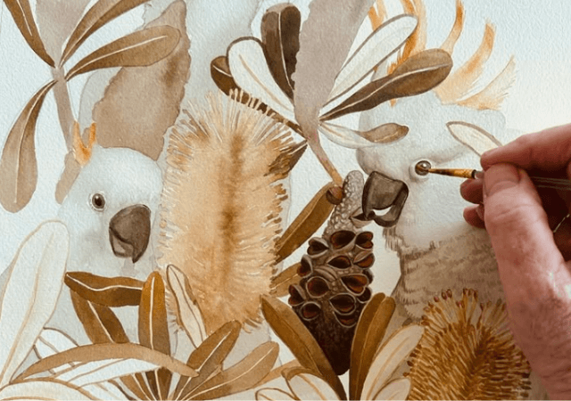 Painting cockatoos