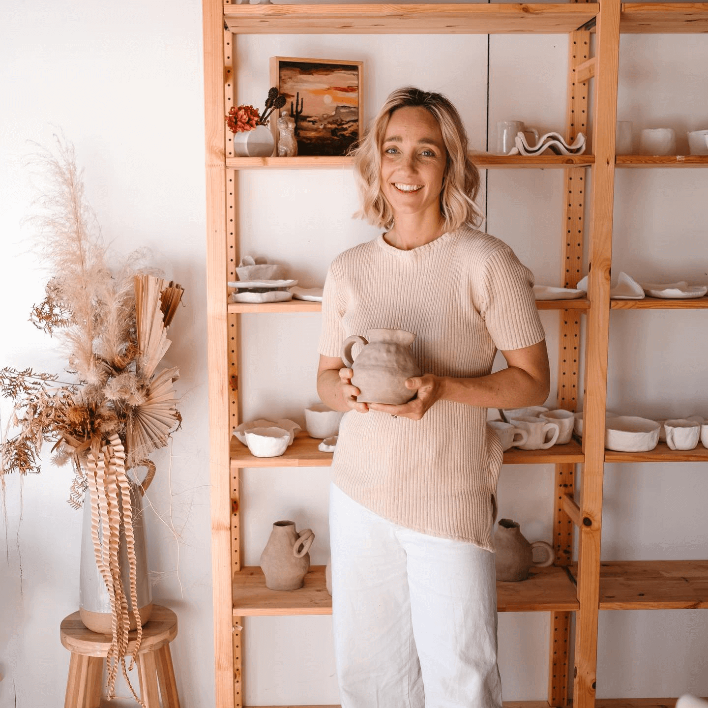 Owner Teisha from Mud House studios ceramic artist Central Coast