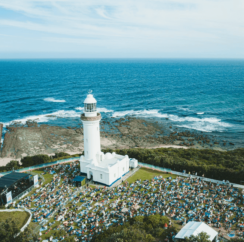 Ariel image of a lighthouse festival