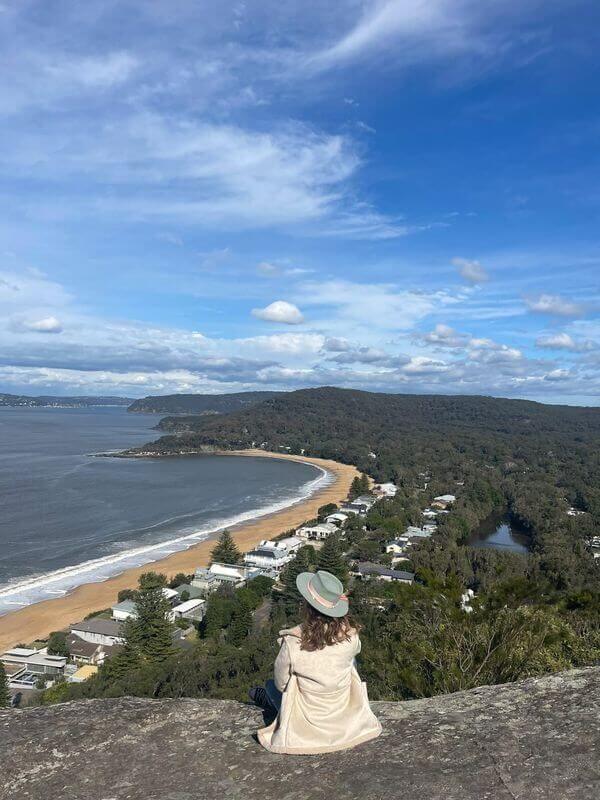 woman on ridgeline lookout