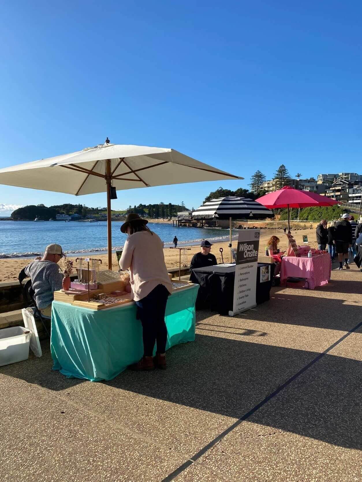 seafront markets in sunshine