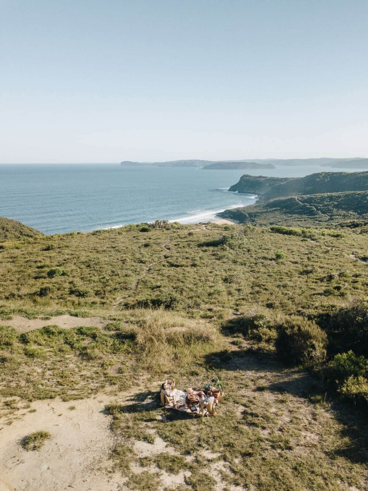 Picnic set up on the coastline of Bouddi National Park 