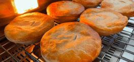 Pies in the oven