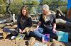 Central Coast authors Tanya Middleton and Sally Jane Smith preparing for the Walkabout Wildlife Book Fair